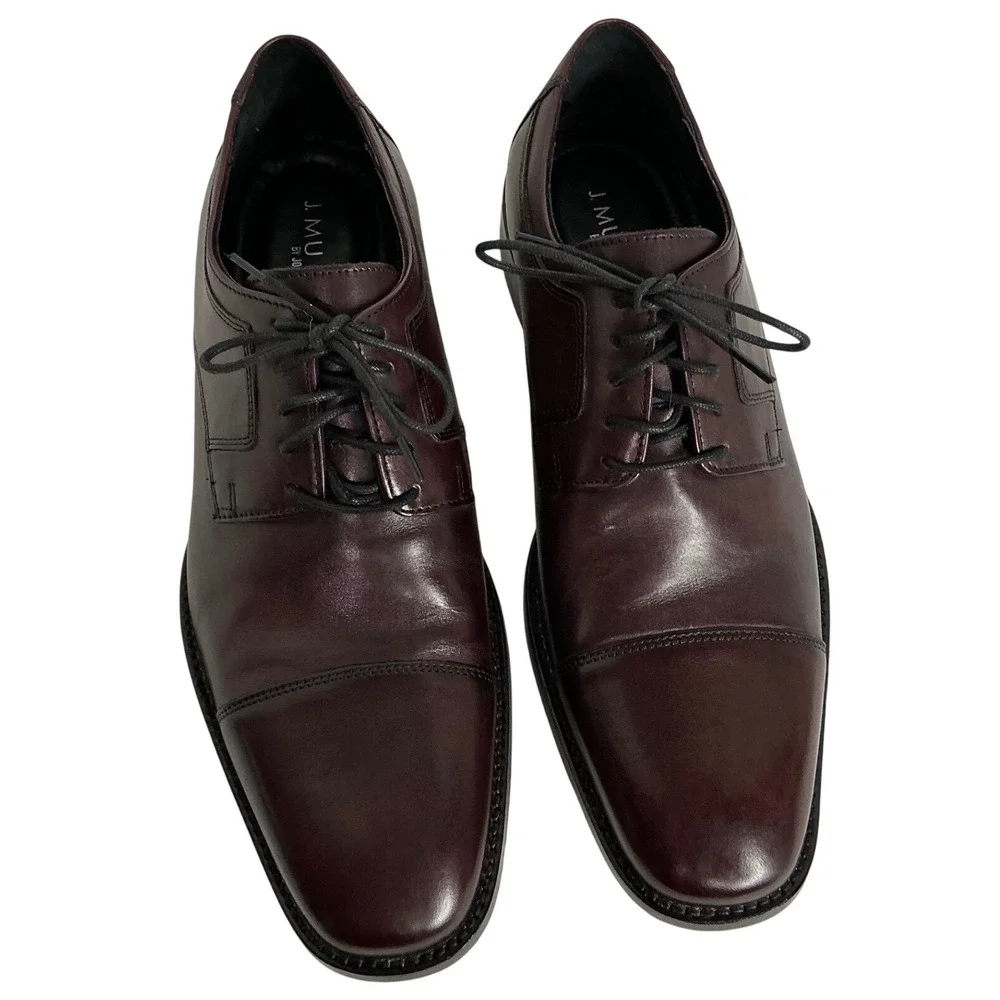 J Murphy Cap Toe Oxford Dress Shoes Mens 11M‎ Burgundy Leather Formal Luxury